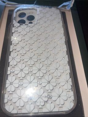 Kate Spade iPhone 12/12 proWhite Floral iPhone Case
